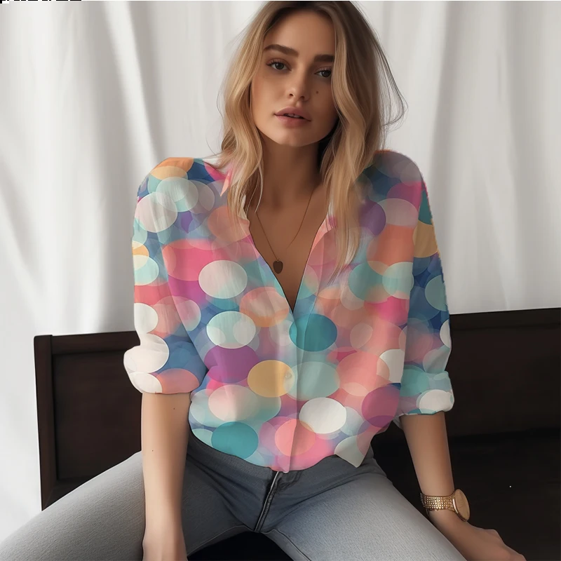 Summer new ladies shirt many wave dots 3D printed lady shirt casual style women's shirt fashion trend women's shirt
Summer new ladies shirt many wave dots 3D printed lady shirt casual style women's shirt fashion trend women's shirt