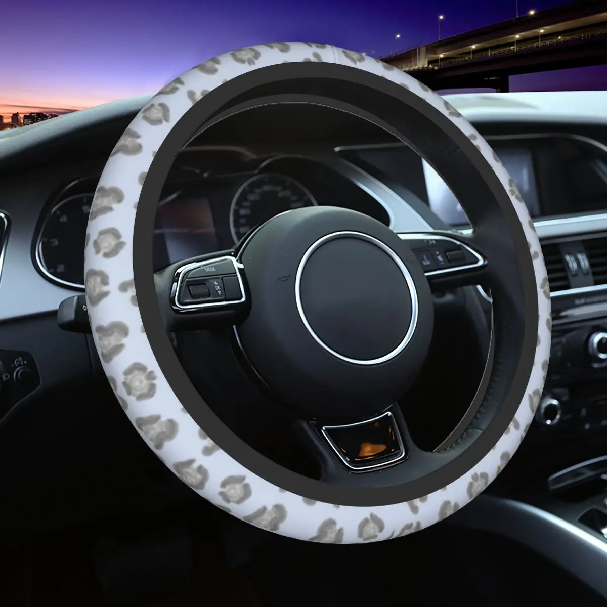 Snow Leopard Print Car Steering Wheel Cover 37-38 Soft Auto Steering Wheel Protector Suitable Car-styling Car Accessories
Snow Leopard Print Car Steering Wheel Cover 37-38 Soft Auto Steering Wheel Protector Suitable Car-styling Car Accessories