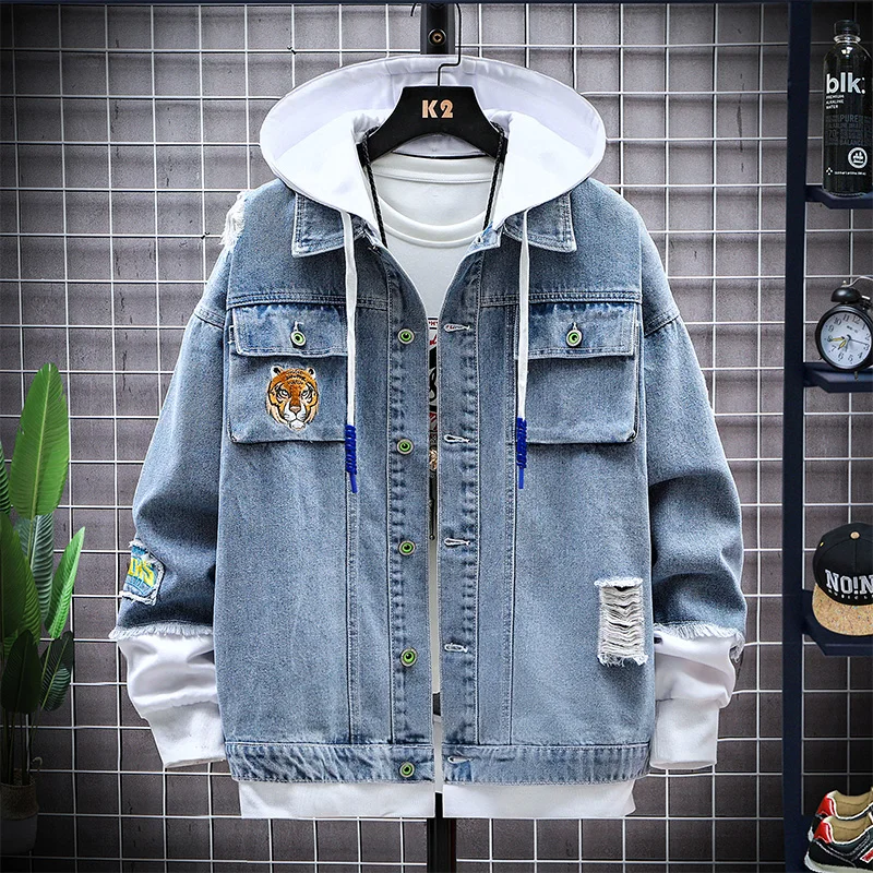 Winter Spring Jacket Men Coat Mens Hooded Detachable Jackets Blue Black Jeans Coat Male Fashion Denim Coat Streetwear Overcoat
Winter Spring Jacket Men Coat Mens Hooded Detachable Jackets Blue Black Jeans Coat Male Fashion Denim Coat Streetwear Overcoat