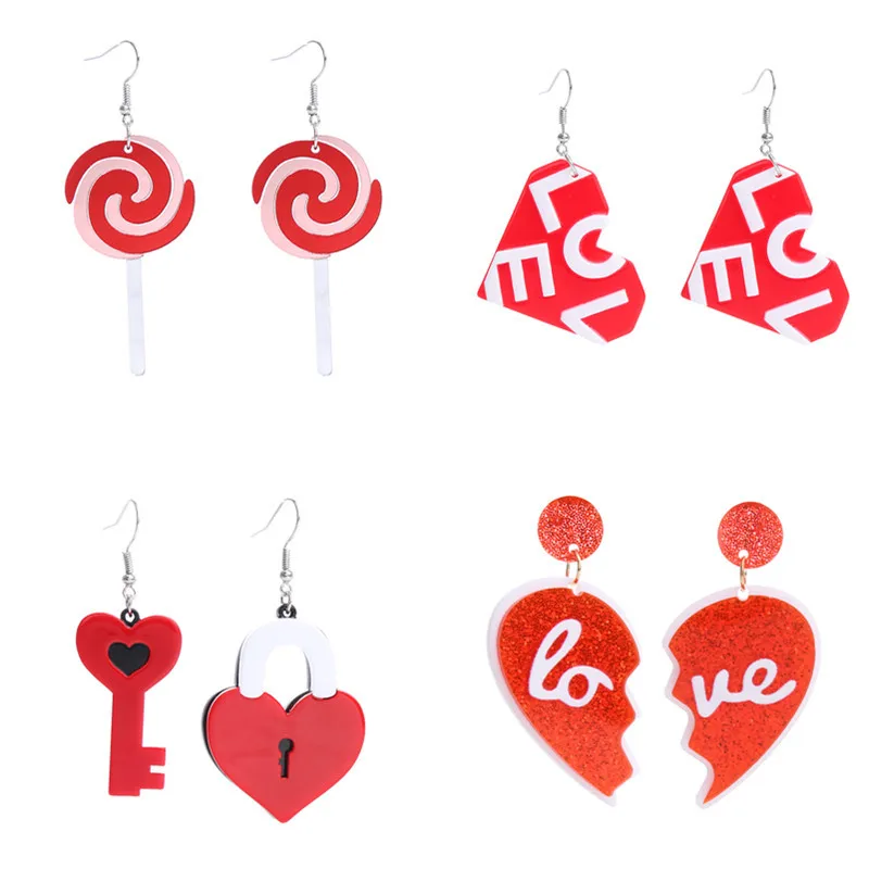 Korean Fashion Lollipop Love Heart Acrylic Statement Earrings for Women Lock Key Envelope Drop Earring Valentine's Day Jewelry
Korean Fashion Lollipop Love Heart Acrylic Statement Earrings for Women Lock Key Envelope Drop Earring Valentine's Day Jewelry