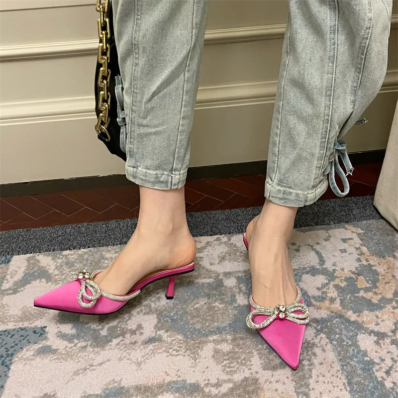 Fashion Butterfly-knot Women Slippers Thin Low Heels Pointed Toe Design Slip On Summer Mules slides Shoes zapatos para mujer
Fashion Butterfly-knot Women Slippers Thin Low Heels Pointed Toe Design Slip On Summer Mules slides Shoes zapatos para mujer