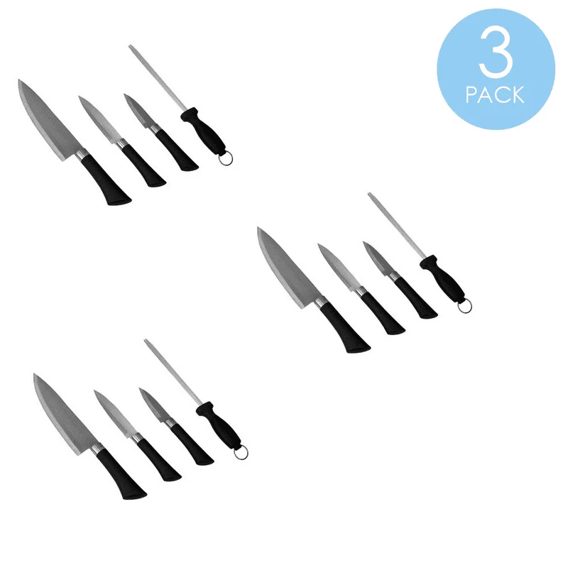 Steel Knife Set with Knife Blade Sharpener, Black Table legs chinese design Utensil for the kitchen Afiacao de faca Whet stone P
Steel Knife Set with Knife Blade Sharpener, Black Table legs chinese design Utensil for the kitchen Afiacao de faca Whet stone P