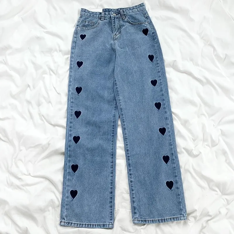GUUZYUVIZ Heart Embroidered High Waist Loose Straight Wide Leg Jeans Woman Casual Vintage Loose
GUUZYUVIZ Heart Embroidered High Waist Loose Straight Wide Leg Jeans Woman Casual Vintage Loose
