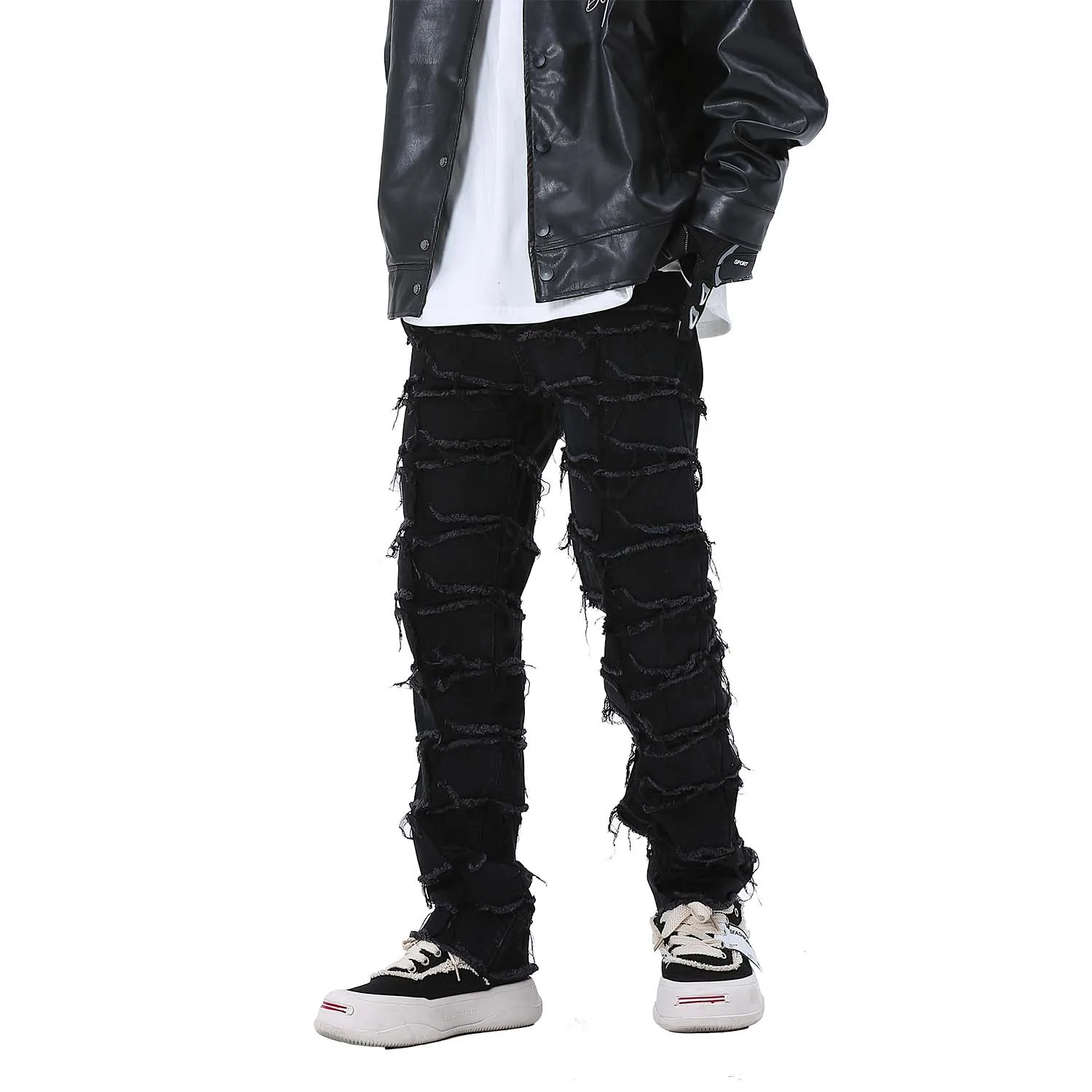 Urban Streetwear Black Distressed Cut Ripped Jeans Men Hip Hop Washed Destroyed Jeans Denim Silm Fit Denim Trousers Blue
Urban Streetwear Black Distressed Cut Ripped Jeans Men Hip Hop Washed Destroyed Jeans Denim Silm Fit Denim Trousers Blue