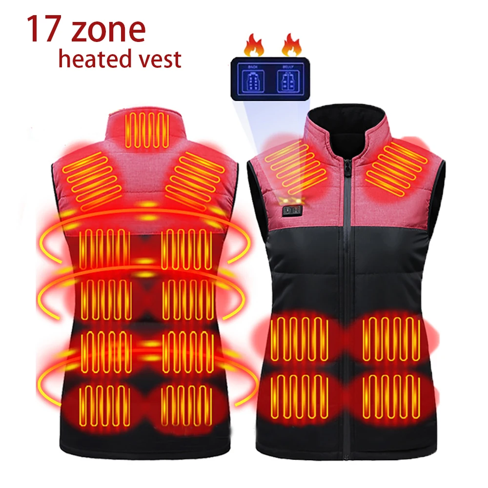 17 Areas Heated Vest Men Women Jacket Heated Winter Womens Electric Usb Heater Tactical Jacket Thermal Vest Body Warmer Coat
17 Areas Heated Vest Men Women Jacket Heated Winter Womens Electric Usb Heater Tactical Jacket Thermal Vest Body Warmer Coat
