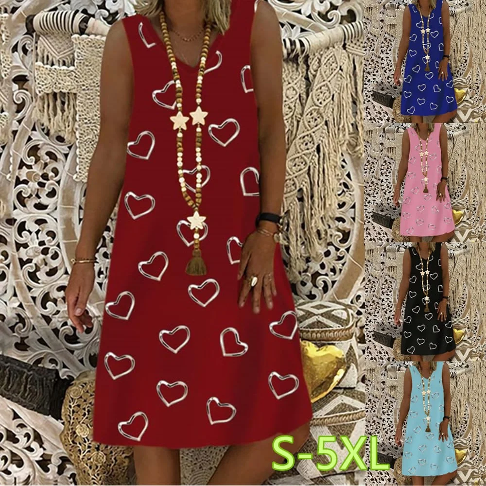 Women's Summer Dress Fashion Women's V-neck Printed Casual Sleeveless Dress Loose Soft and Comfortable Dress XS-3XL
Women's Summer Dress Fashion Women's V-neck Printed Casual Sleeveless Dress Loose Soft and Comfortable Dress XS-3XL