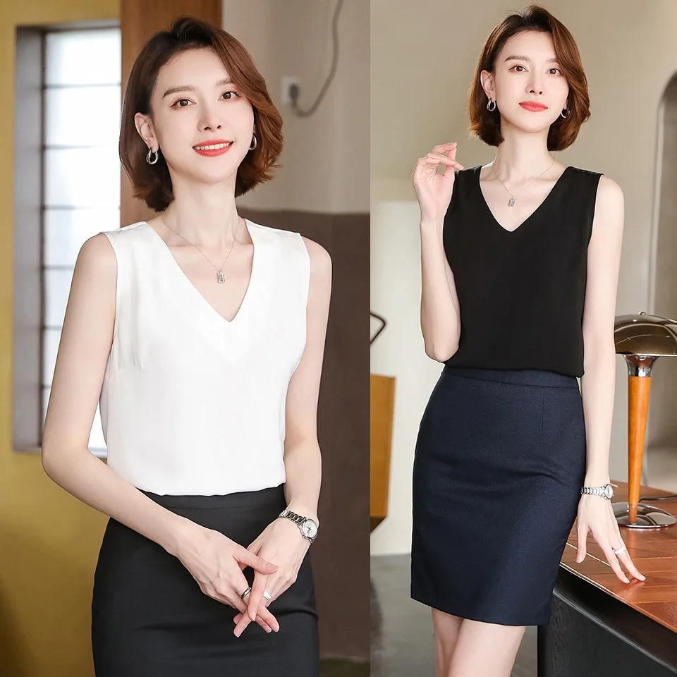 Summer Women 2 Piece Skirt and Top Sets Ladies Tank Top Sleeveless Garment Shirts V-neck Black White Underwear
Summer Women 2 Piece Skirt and Top Sets Ladies Tank Top Sleeveless Garment Shirts V-neck Black White Underwear