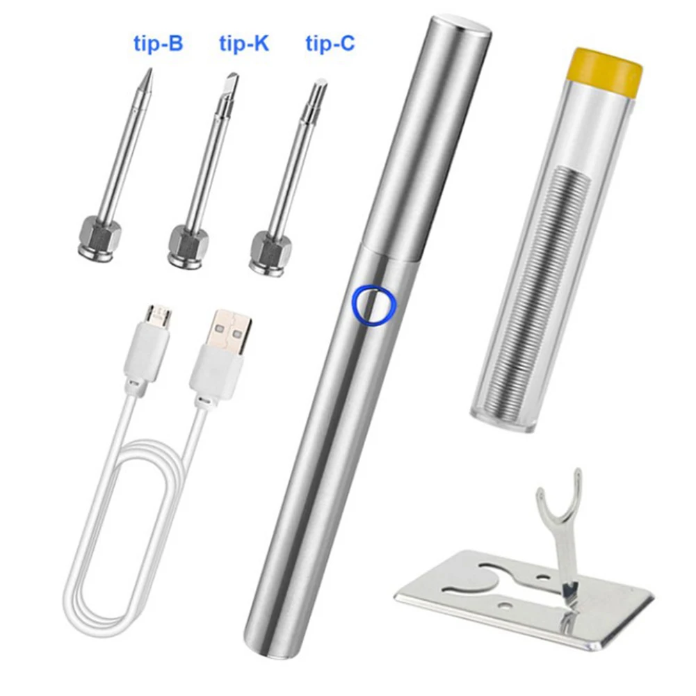 6.30inch USB Portable Rechargeable Cordless Soldering Iron Pen Kit B/C/K Type Soldering Tip Repair Soldering Iron Tool
6.30inch USB Portable Rechargeable Cordless Soldering Iron Pen Kit B/C/K Type Soldering Tip Repair Soldering Iron Tool
