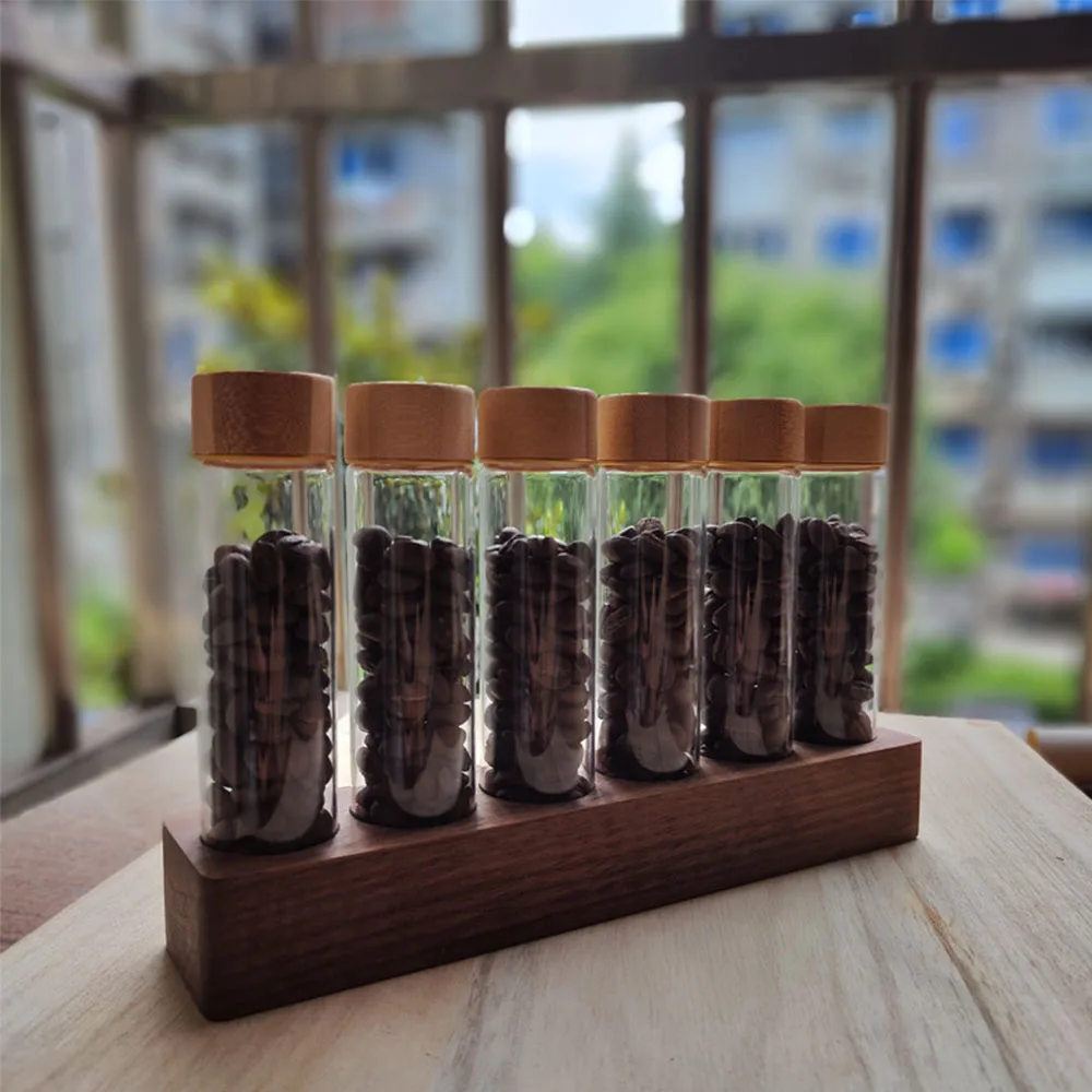 Coffee Beans Tea Display Rack Stand 6-hole Cellar Clear Storage Test Tubes Sealed Moisture-proof Glass Round BottomCoffee Tools
Coffee Beans Tea Display Rack Stand 6-hole Cellar Clear Storage Test Tubes Sealed Moisture-proof Glass Round BottomCoffee Tools
