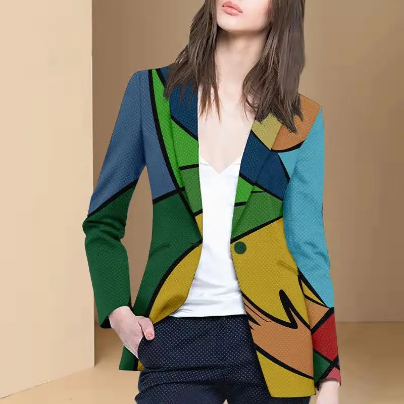 Ladies Chic Office Blazer Vintage Single Breasted Print Notched Collar Long Sleeve Casual Jacket Fashion Top Blazer Women traf
Ladies Chic Office Blazer Vintage Single Breasted Print Notched Collar Long Sleeve Casual Jacket Fashion Top Blazer Women traf