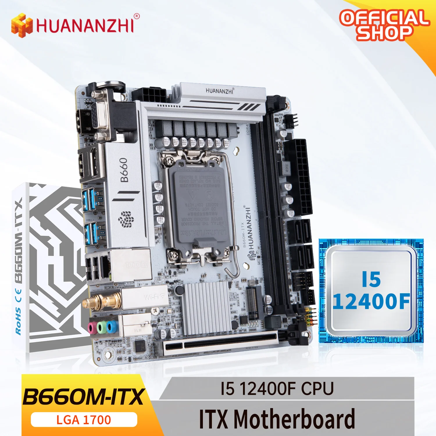 HUANANZHI B660M ITX Motherboard with Intel Core i5 12400F LGA 1700 Supports DDR4 2400 2666 2933 3200MHz 64G M.2 NVME SATA3.0
HUANANZHI B660M ITX Motherboard with Intel Core i5 12400F LGA 1700 Supports DDR4 2400 2666 2933 3200MHz 64G M.2 NVME SATA3.0