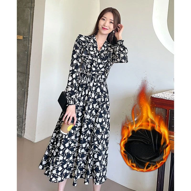 Woman Long Sleeve Floral Dress Female Vintage Elegant Floral Print Dress Ladies Fashion Loose A-Line Stylish Chiffon Dress G173
Woman Long Sleeve Floral Dress Female Vintage Elegant Floral Print Dress Ladies Fashion Loose A-Line Stylish Chiffon Dress G173
