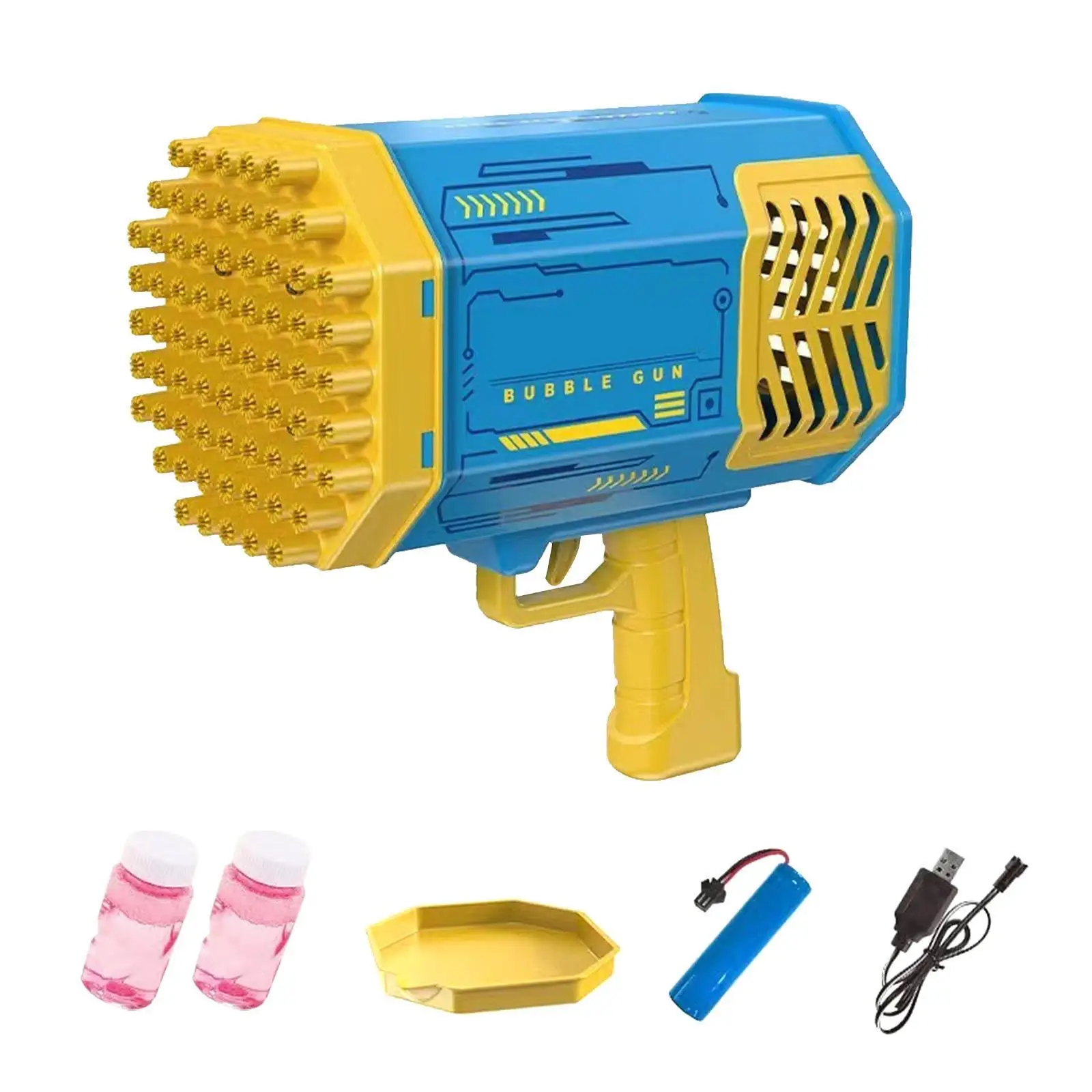 69 Hole Electric Soap Bubble Gun Gatling Rocket Bubble Machine Automatic LED Light Blower Bubble Machine Kids Outdoor Toy Gift
69 Hole Electric Soap Bubble Gun Gatling Rocket Bubble Machine Automatic LED Light Blower Bubble Machine Kids Outdoor Toy Gift