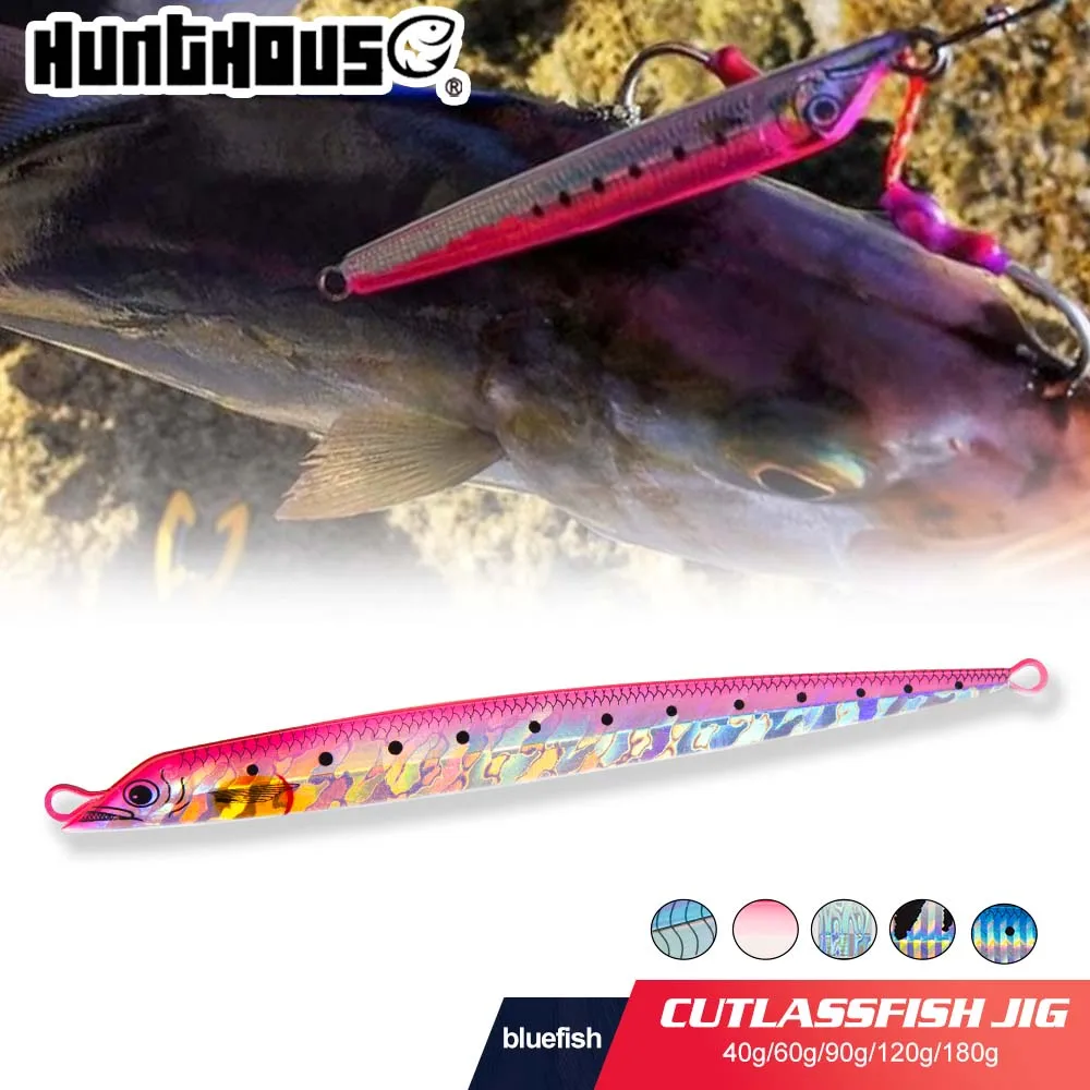 Hunthouse Fishing Hard Metal Micro Slow Jig Lure 40g/60g/90g/120g/180g Sinking Saltwater Spinning Jigging Trolling For Bass Tuna
Hunthouse Fishing Hard Metal Micro Slow Jig Lure 40g/60g/90g/120g/180g Sinking Saltwater Spinning Jigging Trolling For Bass Tuna