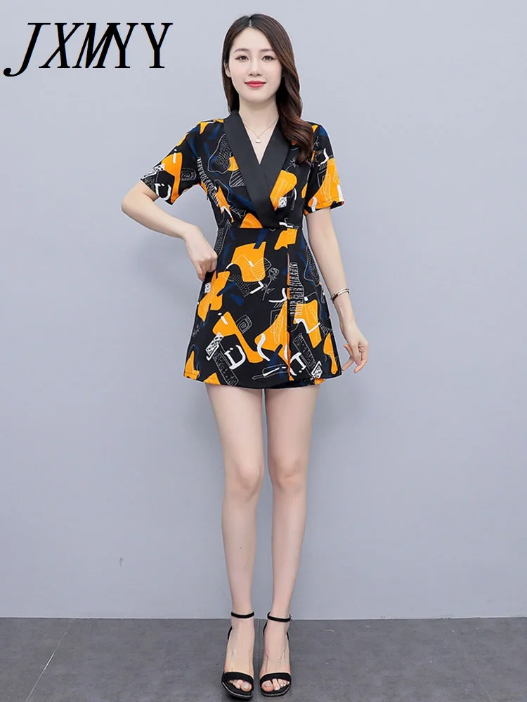 JXMYY Temperament Celebrity Suit 2022 Summer New Fashion Print Chiffon Suit Collar Dress Shorts Women's Two-Piece Suit
JXMYY Temperament Celebrity Suit 2022 Summer New Fashion Print Chiffon Suit Collar Dress Shorts Women's Two-Piece Suit