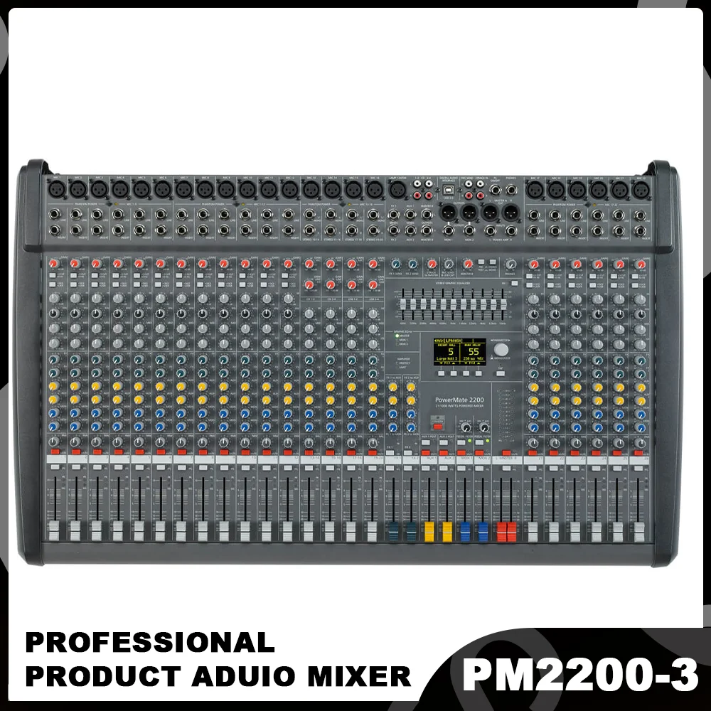 

Top Quality Dynacord Powermate 2200-3 22 Channel Audio Power Sound Mixer PM2200-3 2000W Mixing Console for Dj Professional Stage