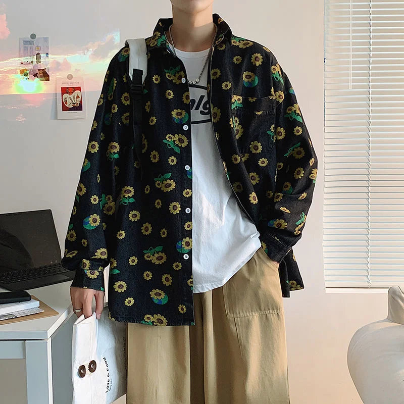 2022 Blue/Black Flower Denim Shirt Men Fashion Print Casual Shirt Men Streetwear Korean Loose Pocket Long Sleeve Shirt Men S-2XL
2022 Blue/Black Flower Denim Shirt Men Fashion Print Casual Shirt Men Streetwear Korean Loose Pocket Long Sleeve Shirt Men S-2XL
