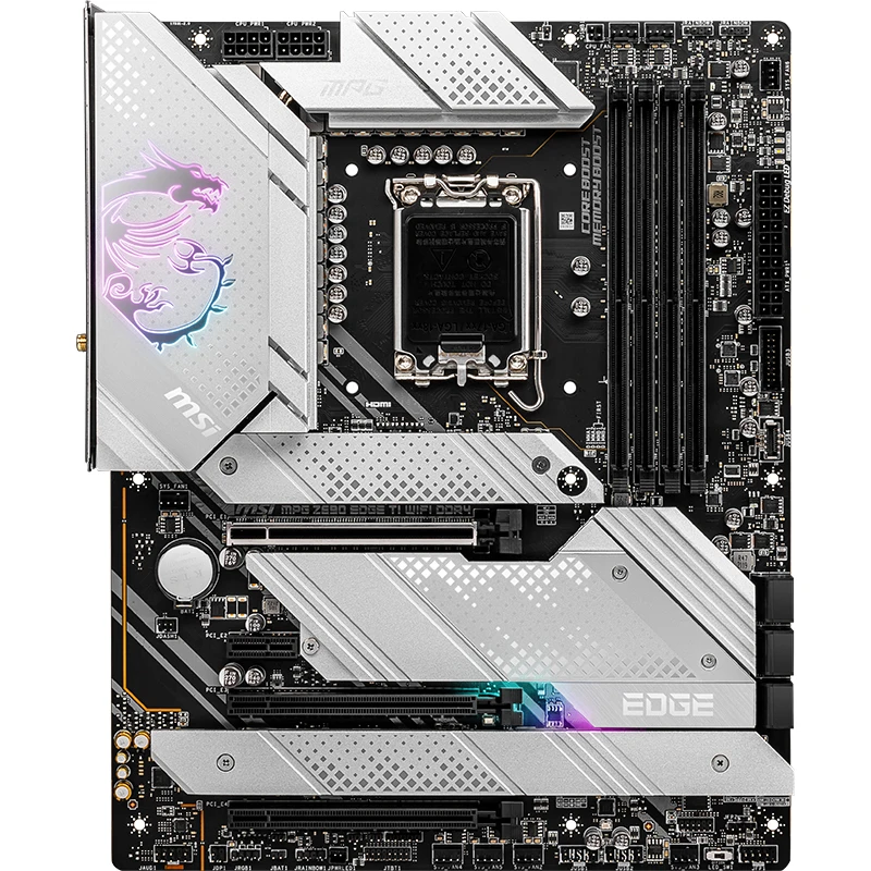 MSI MPG Z690 EDGE TI WIFI Blade Titanium DDR5 motherboard supports CPU12600KF/ 12700KF/12900K(Intel Z690/LGA 1700)
MSI MPG Z690 EDGE TI WIFI Blade Titanium DDR5 motherboard supports CPU12600KF/ 12700KF/12900K(Intel Z690/LGA 1700)