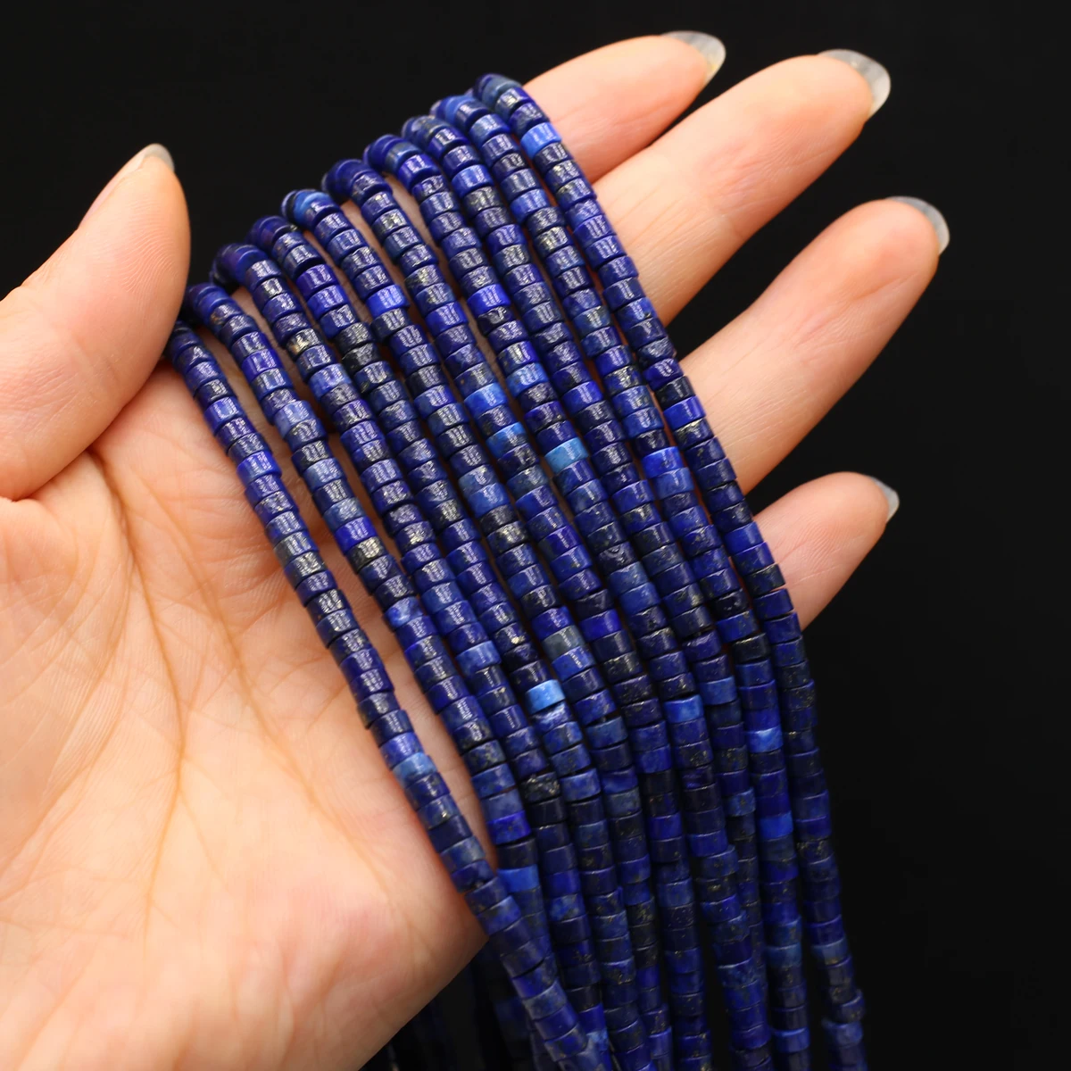 

Natural Stone Beads Lapis Lazuli Cylindrical Faceted Beads Charms For Jewelry Making DIY Necklace Bracelet Earrings Accessory