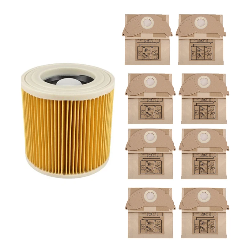 Hepa Filters + Dust Bags For Karcher WD2250 A2004 A2054 MV2 WD2 Vacuum Cleaner Bags Replacement Spare Parts Accessories
Hepa Filters + Dust Bags For Karcher WD2250 A2004 A2054 MV2 WD2 Vacuum Cleaner Bags Replacement Spare Parts Accessories
