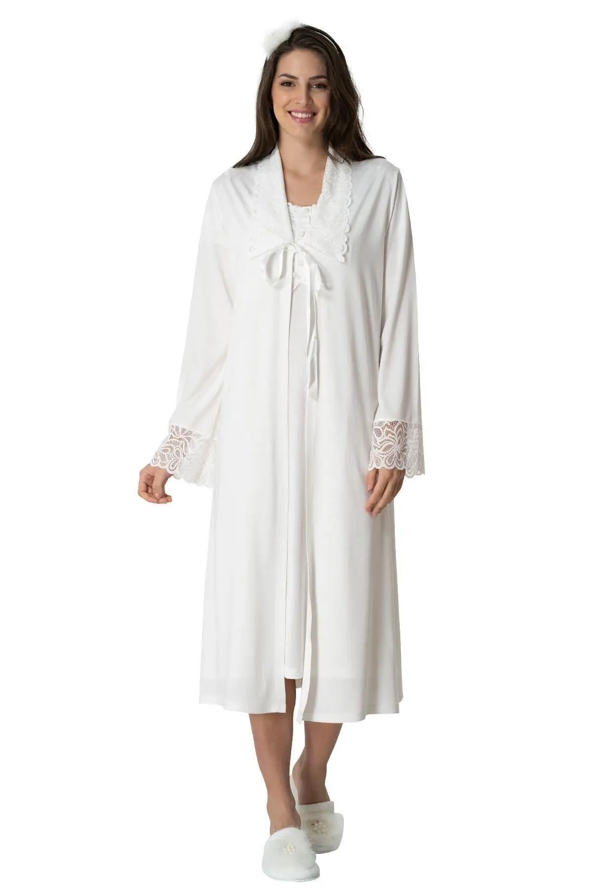 Dressing Gown Collar Guipure Detailed Fashion Robe Robe Robe Sexy Peignoir Kimono Bride Sleepwear Night Gown
Dressing Gown Collar Guipure Detailed Fashion Robe Robe Robe Sexy Peignoir Kimono Bride Sleepwear Night Gown