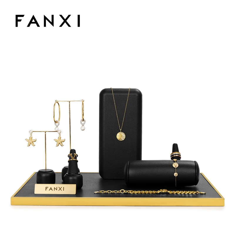Black Leather Simple Light Luxury Design Jewelry Rack Jewelry Showcase Window Design Necklace Rack
Black Leather Simple Light Luxury Design Jewelry Rack Jewelry Showcase Window Design Necklace Rack