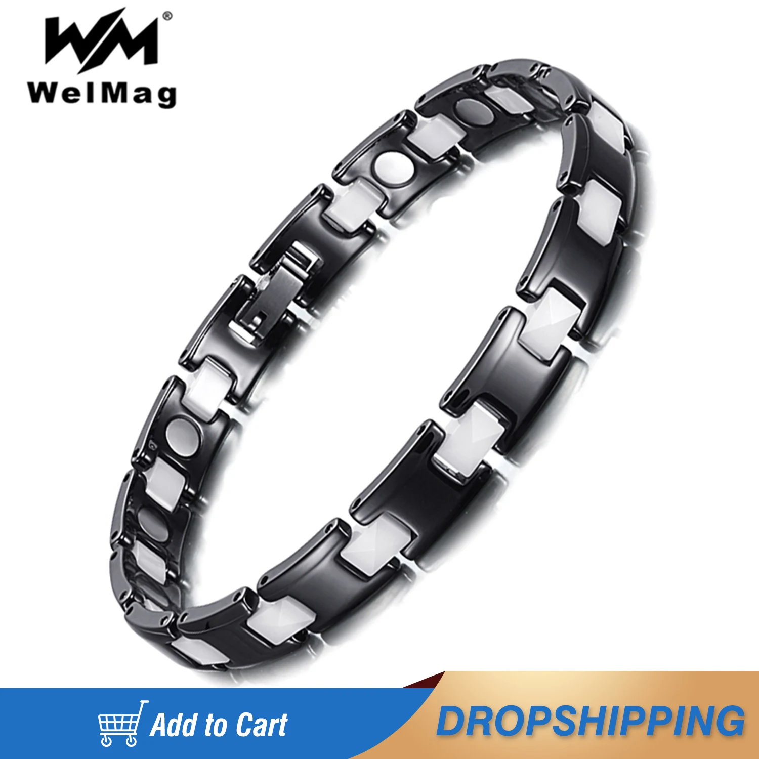 WelMag Trendy Black White Ceramic Magnetic Bracelets for Women Hologram Fashion Jewelry Energy Bio Wristband Pulseras Mujer
WelMag Trendy Black White Ceramic Magnetic Bracelets for Women Hologram Fashion Jewelry Energy Bio Wristband Pulseras Mujer
