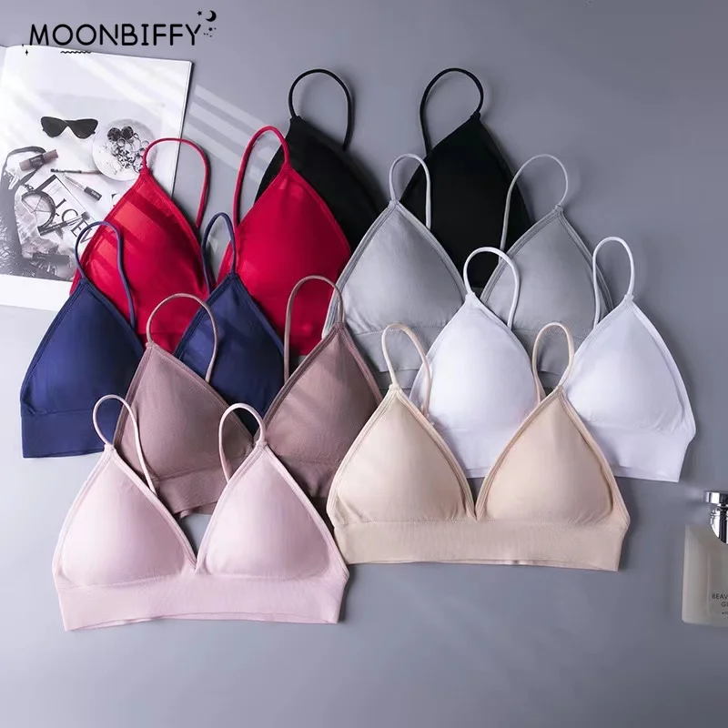 New Sexy Deep V Sexy Triangle Cup Bra Wine Red White Black Seamless Thin Straps Thin Bottoming Bra Sports Yoga Underwear Women
New Sexy Deep V Sexy Triangle Cup Bra Wine Red White Black Seamless Thin Straps Thin Bottoming Bra Sports Yoga Underwear Women