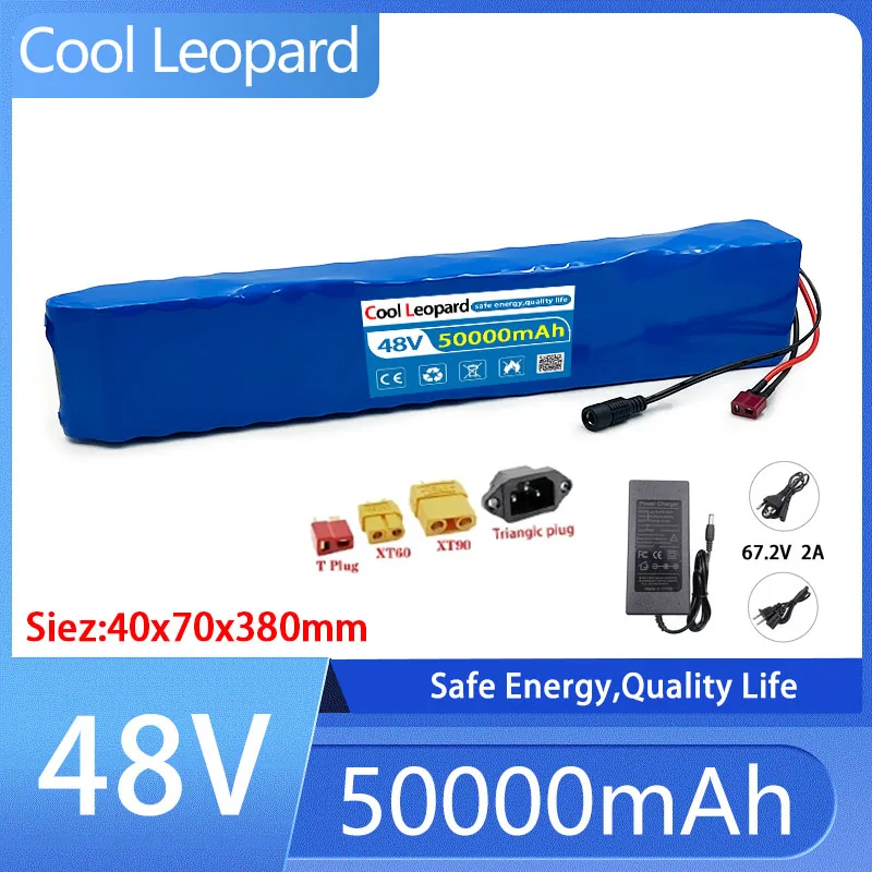 CooI Leopard 48V 50Ah 1000W 13S3P 18650 Li-ion Battery Pack For Electric Bike Scooter With BMS DC + T 54.6Ah Charger
CooI Leopard 48V 50Ah 1000W 13S3P 18650 Li-ion Battery Pack For Electric Bike Scooter With BMS DC + T 54.6Ah Charger