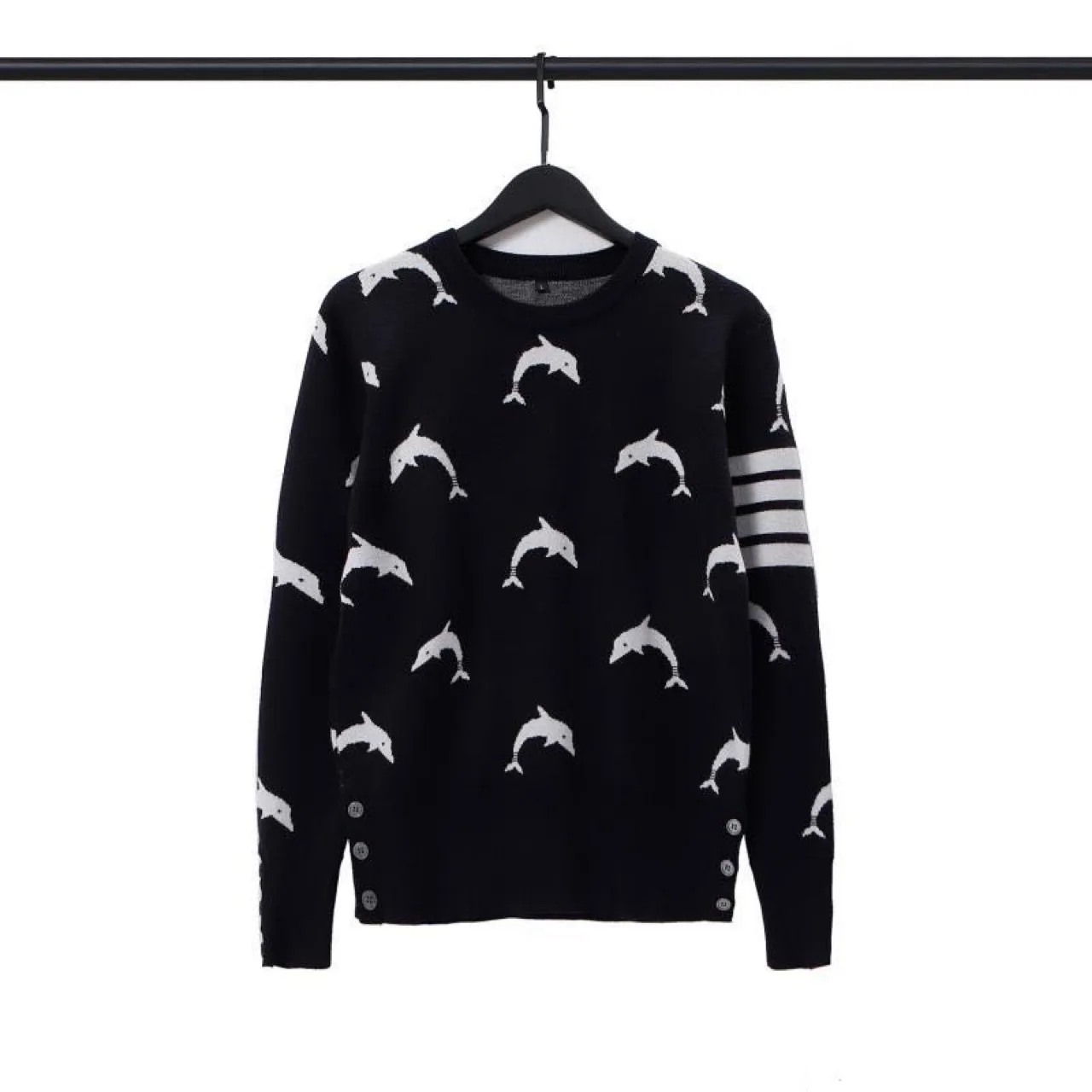 New 2021 Luxury Gentleman Cotton Classic Striped dolphin Casual Sweaters Pullovers Asian Size Homme High Quality Drake #A393
New 2021 Luxury Gentleman Cotton Classic Striped dolphin Casual Sweaters Pullovers Asian Size Homme High Quality Drake #A393