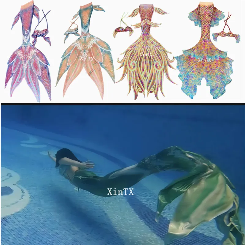 Professional Mermaid tail aquarium performance suit course training adult children custom size can be matched large Mermaid fins
Professional Mermaid tail aquarium performance suit course training adult children custom size can be matched large Mermaid fins