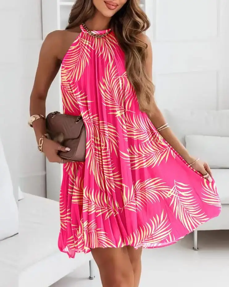 2023 Women Fashion Sleeveless Summer Boho Printed Beach Casual Loose Mini Shirt Beach Dress Ladies Party Slim Mini Dresses
2023 Women Fashion Sleeveless Summer Boho Printed Beach Casual Loose Mini Shirt Beach Dress Ladies Party Slim Mini Dresses