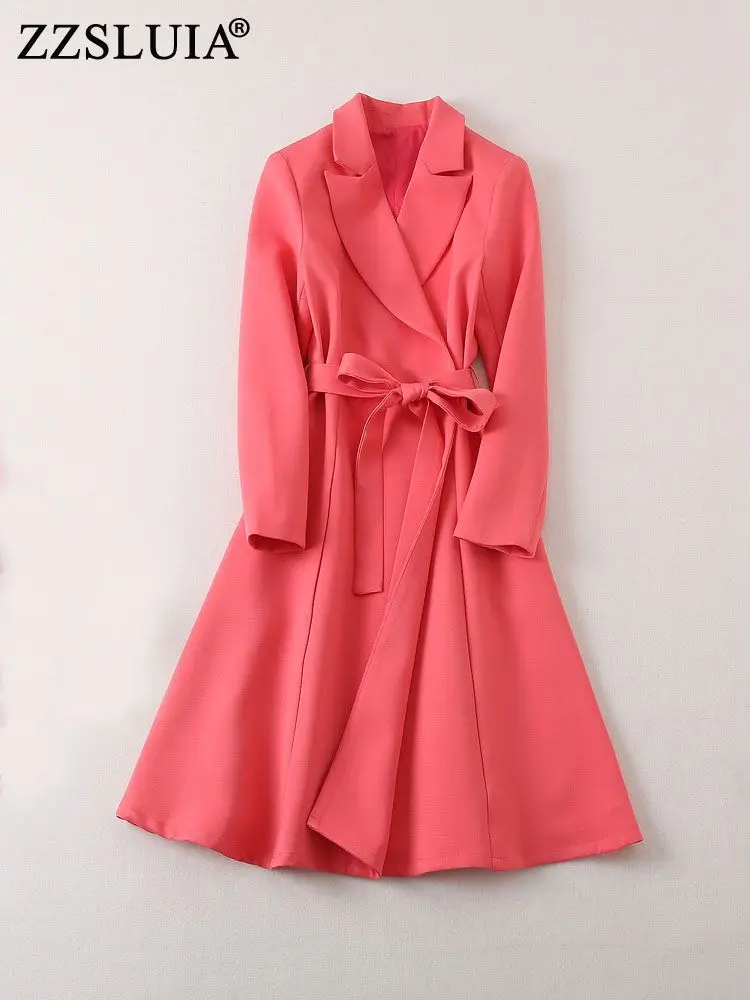 ZZSLUIA Elegant Dresses For Women Solid Color Notched Sashes Desiger Slim Knee Length Dress Fashion Long Sleeve Expansion Dress
ZZSLUIA Elegant Dresses For Women Solid Color Notched Sashes Desiger Slim Knee Length Dress Fashion Long Sleeve Expansion Dress