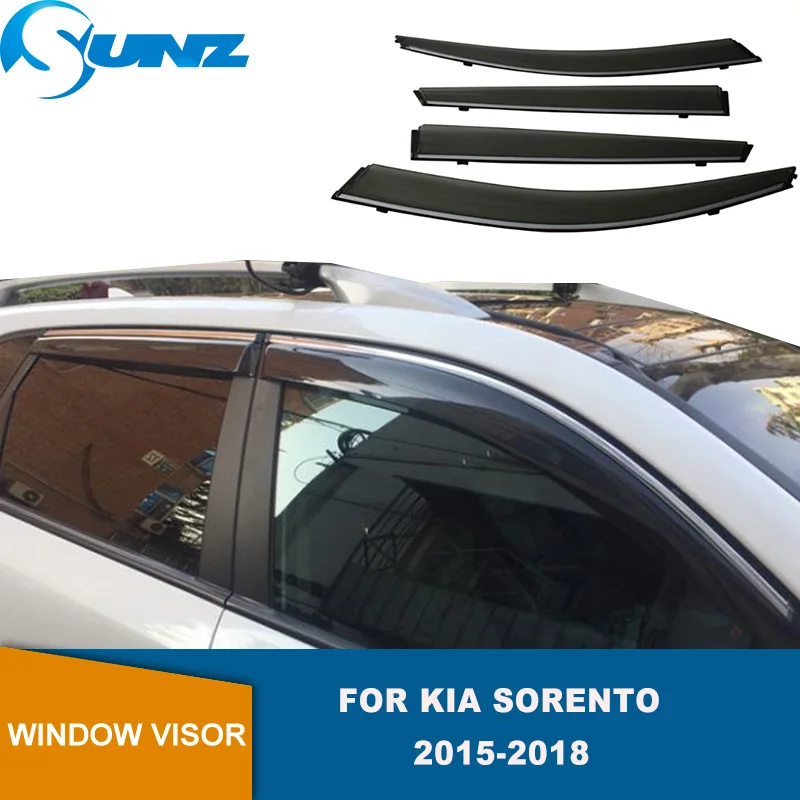 

Side Window Deflectors For Kia Sorento 2015 2016 2017 2018 Smoke Window Visor Weathershields Sun Rain Deflector Guards SUNZ