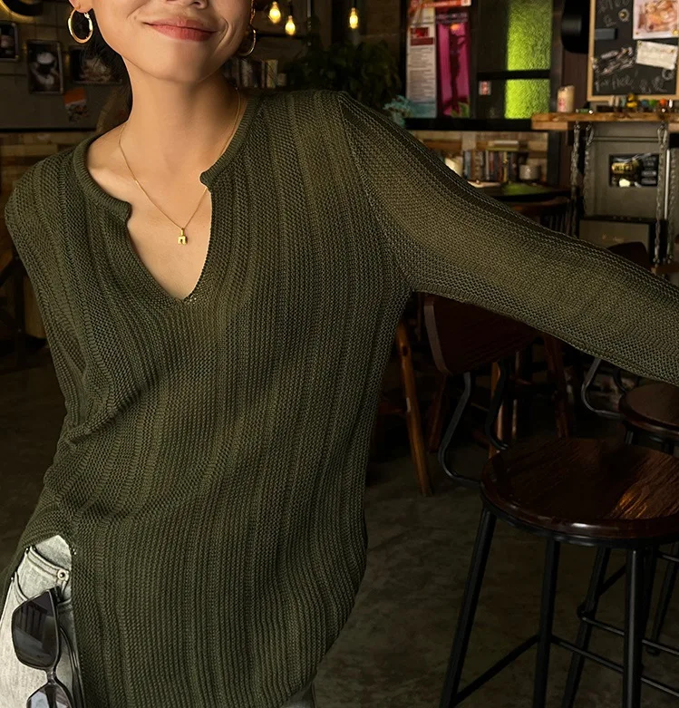 Fashion Spring Chic Streetwear Lazy style Long Sleeved Loose Tees y2k Clothes Knit Pullover T-shirts V-neck Sweater Tops Women
Fashion Spring Chic Streetwear Lazy style Long Sleeved Loose Tees y2k Clothes Knit Pullover T-shirts V-neck Sweater Tops Women