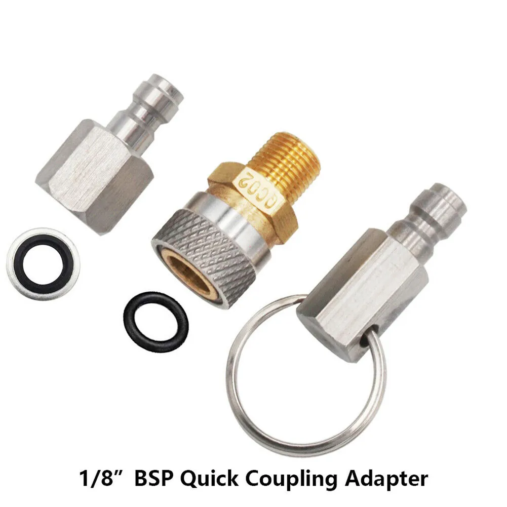 PCP Air Filling Quick Connect Adaptor 1/8 BSP With Plugs Fitting Connector KIT Stainless Steel 8mm Pressure Test Plug Ait Tools
PCP Air Filling Quick Connect Adaptor 1/8 BSP With Plugs Fitting Connector KIT Stainless Steel 8mm Pressure Test Plug Ait Tools
