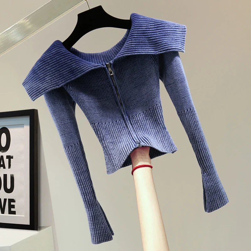 High Waist Short Cardigan Sweater Women 2023 Autumn Winter Large Lapel Zipper Elastic Knit Sweaters Coat Woman Knitted Cardigans
High Waist Short Cardigan Sweater Women 2023 Autumn Winter Large Lapel Zipper Elastic Knit Sweaters Coat Woman Knitted Cardigans