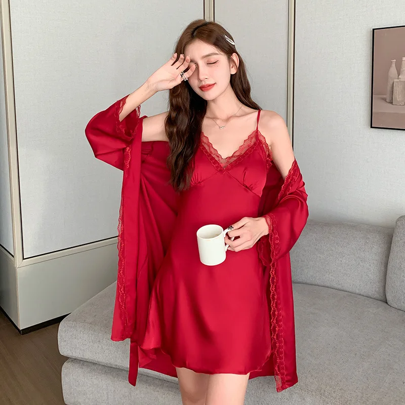 Пижама женская атласная, короткое нижнее белье, Повседневная Ночная рубашка, кимоно, сексуальный комплект, кружевной халат, халат в стиле пэ...
Пижама женская атласная, короткое нижнее белье, Повседневная Ночная рубашка, кимоно, сексуальный комплект, кружевной халат, халат в стиле пэ...