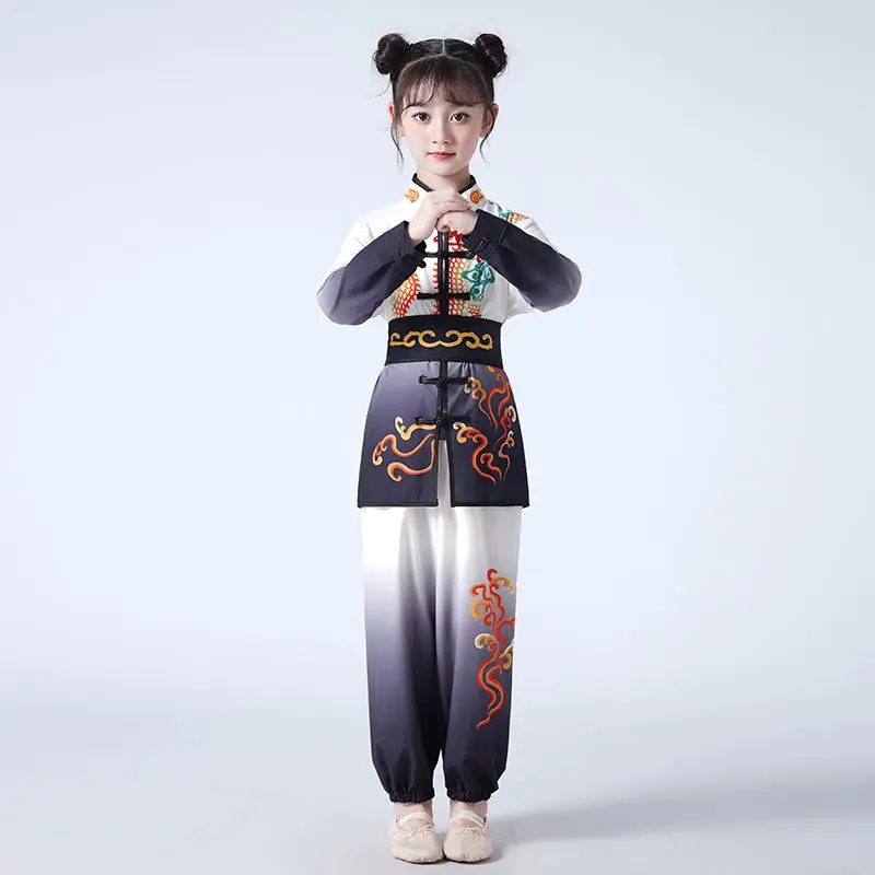 

Children Martial Arts Clothing Competition Performance Practice Costumes Boys Girls Tai Chi Kung Fu Clothing