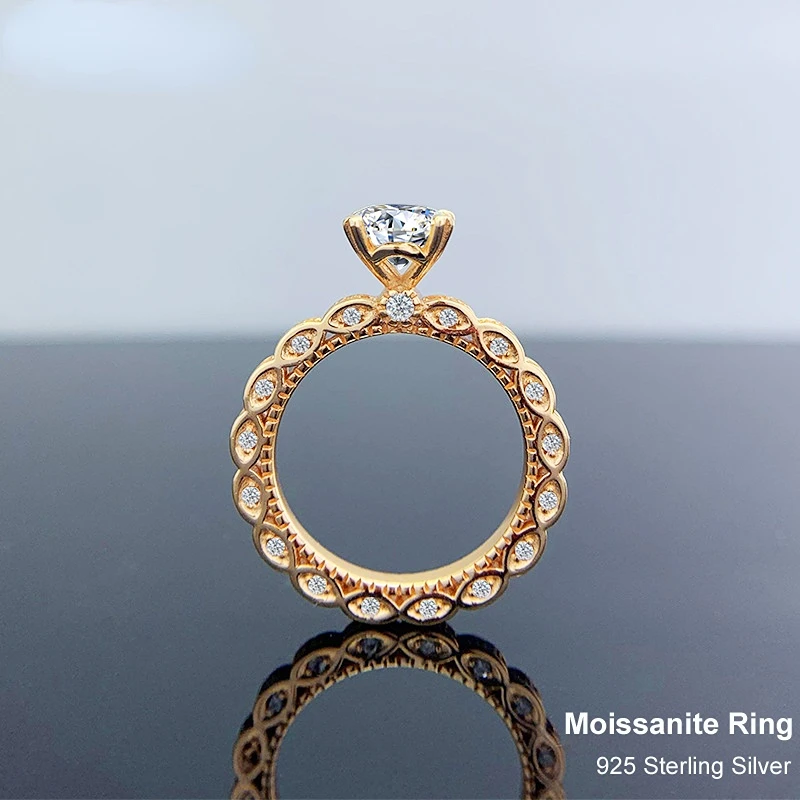 925 Sterling Silver Real 1CT Moissanite Ring For Women Sparking Round Cut Diamond Band Rings Wedding Party Jewelry Gift
925 Sterling Silver Real 1CT Moissanite Ring For Women Sparking Round Cut Diamond Band Rings Wedding Party Jewelry Gift