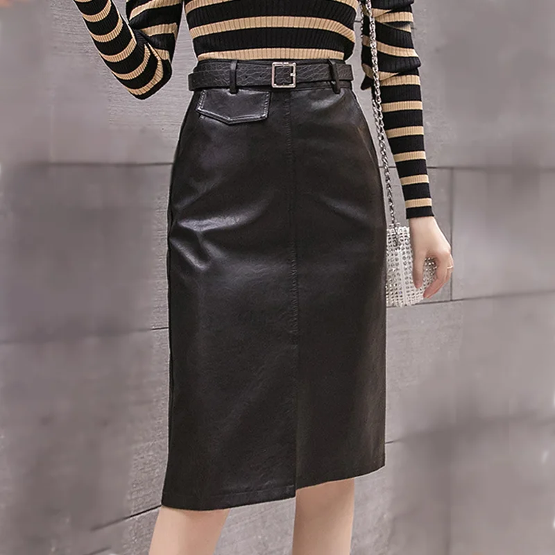 Zeolore Spring Sashes High Waist Front Split Pu Skirts Women Fashion Elegant Midi Pencil Skirt Knee Length Leather Skirt QT1307
Zeolore Spring Sashes High Waist Front Split Pu Skirts Women Fashion Elegant Midi Pencil Skirt Knee Length Leather Skirt QT1307