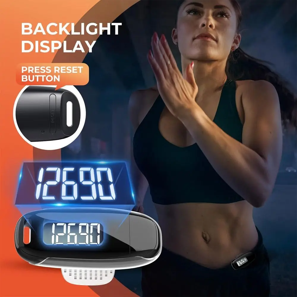 Accurate Walking Step Counter Accessories Fitness LED Backlight 3D Pedometer Portable USB Rechargeable Step Tracker
Accurate Walking Step Counter Accessories Fitness LED Backlight 3D Pedometer Portable USB Rechargeable Step Tracker