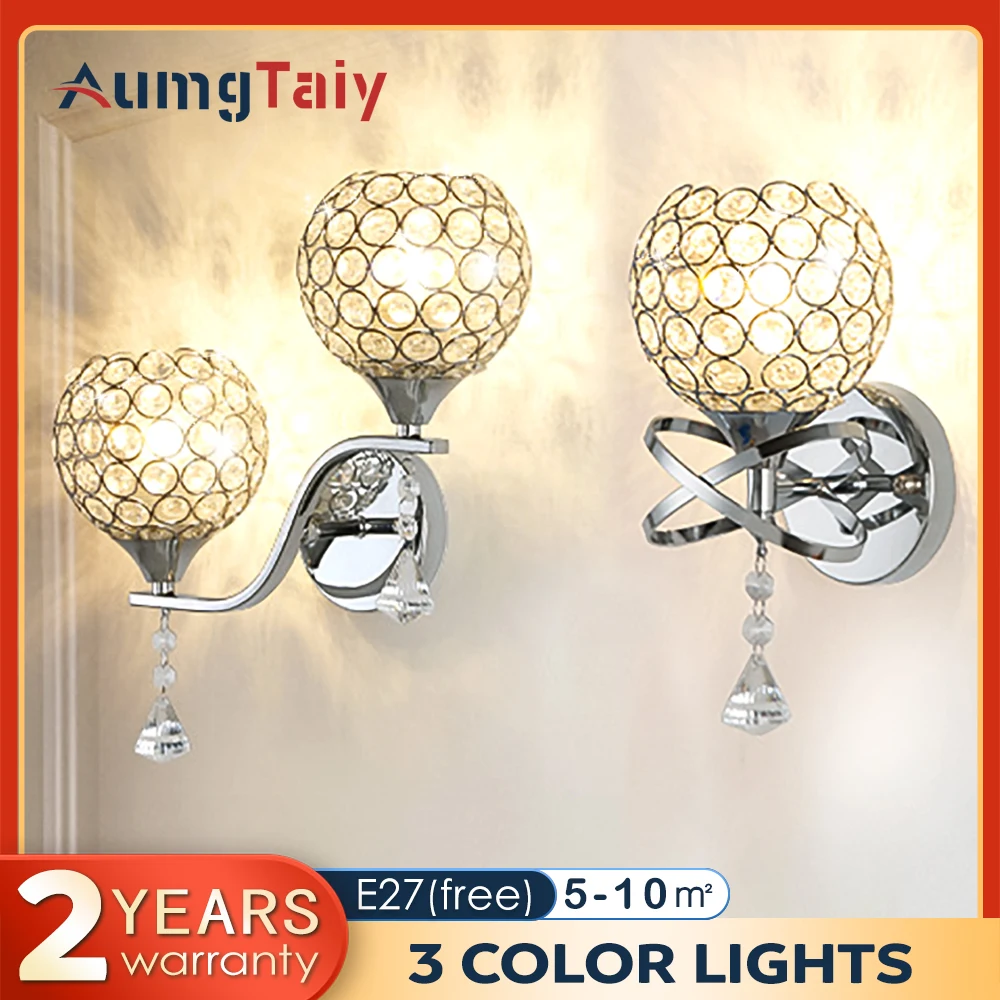 2 Heads Modern Crystal Wall Lights Bedside Led Wall Lamp Sconce for Bedroom Living Room Hallway Stairs E14 3 Color Sliver/Gold
2 Heads Modern Crystal Wall Lights Bedside Led Wall Lamp Sconce for Bedroom Living Room Hallway Stairs E14 3 Color Sliver/Gold