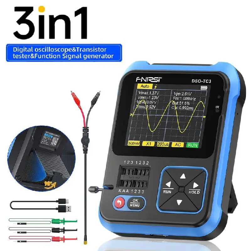 UYANGG DSO-TC3 Digital Oscilloscope Transistor Tester Function Signal Generator 3 in 1 Multifunction Electronic Component Tester
UYANGG DSO-TC3 Digital Oscilloscope Transistor Tester Function Signal Generator 3 in 1 Multifunction Electronic Component Tester