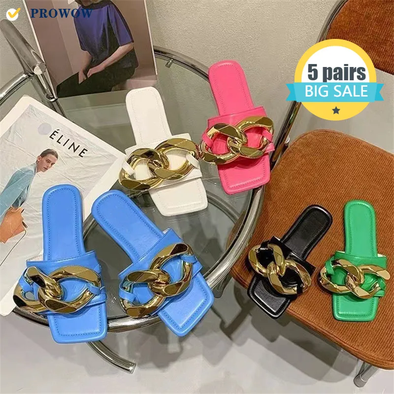 PROWOW Square Head Cool Slippers Lady Summer Window Metal Buckle Soft Bottom Leisure One-word Slides Wholesale Women Shoes 7588
PROWOW Square Head Cool Slippers Lady Summer Window Metal Buckle Soft Bottom Leisure One-word Slides Wholesale Women Shoes 7588