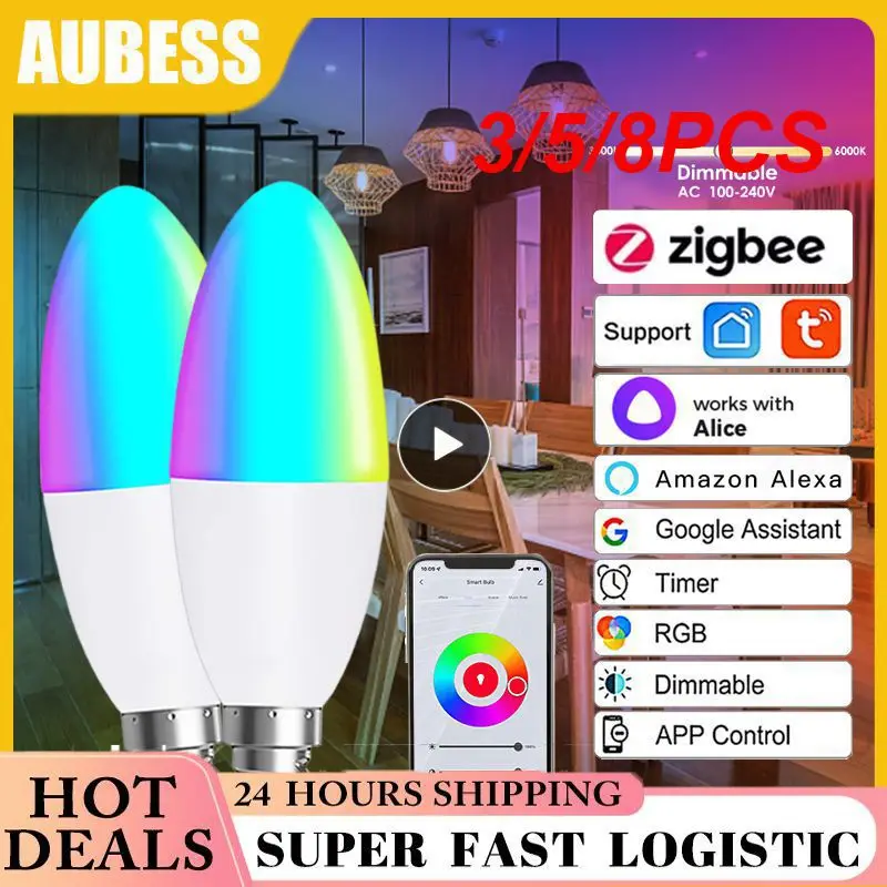 3/5/8PCS 5w E14 Led Bulb Dimmable Candle Light Bulbs Tuya Zigbee Rgbcw Zigbee Smart Lamp Smart Home Smart Light Bulb
3/5/8PCS 5w E14 Led Bulb Dimmable Candle Light Bulbs Tuya Zigbee Rgbcw Zigbee Smart Lamp Smart Home Smart Light Bulb