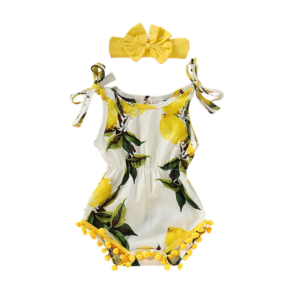 Printed Baby Romper Cute Sunsuit With Multicolor Pompom Trim Baby Girl Summer Romper New Floral Lemon Bodysuit With Headband
Printed Baby Romper Cute Sunsuit With Multicolor Pompom Trim Baby Girl Summer Romper New Floral Lemon Bodysuit With Headband