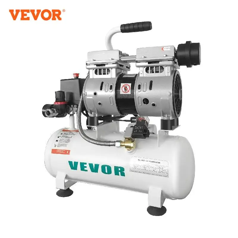 

VEVOR Silent Air Compressor 9/25/30L Portable Oil-free Air Compressor Pump Safe Solenoid Valve Workshop Repair Tire Inflation