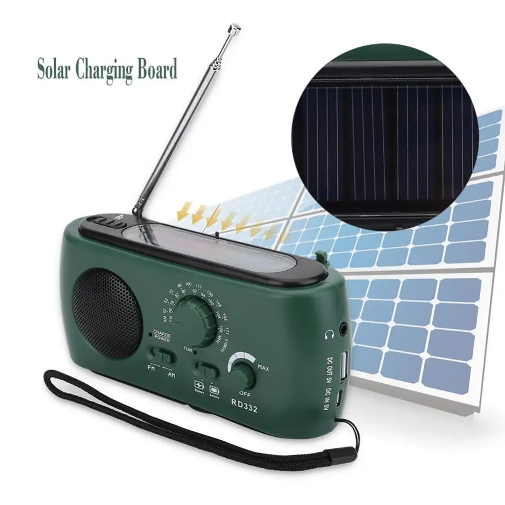 

Multifunctional Solar Radio AM FM Radios Crank Dynamo Energy-saving Flashlight Power Bank USB Charger Light Torch Camping