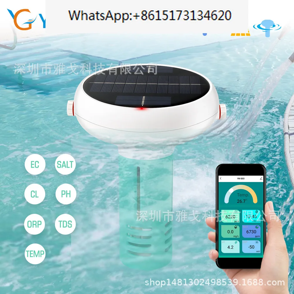 Wireless APP monitoring PH salinity ORP/CL residual chlorine water quality detector solar pool residual chlorine detection
Wireless APP monitoring PH salinity ORP/CL residual chlorine water quality detector solar pool residual chlorine detection